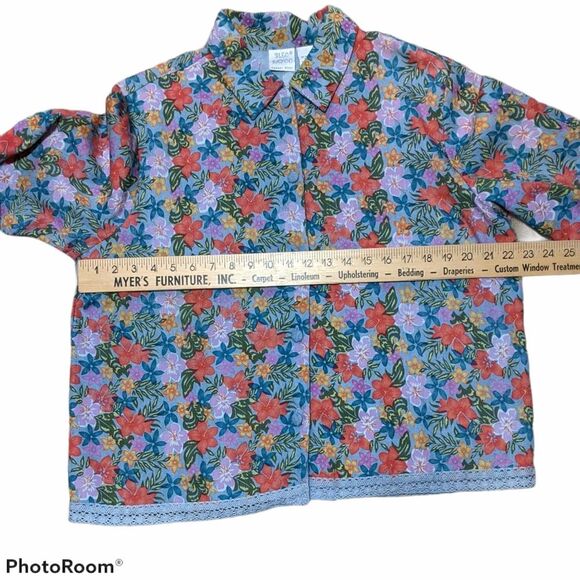 Bleu Bayou 2 PC jumper set size large vintage denim chambray embroidered modest - Picture 5 of 14